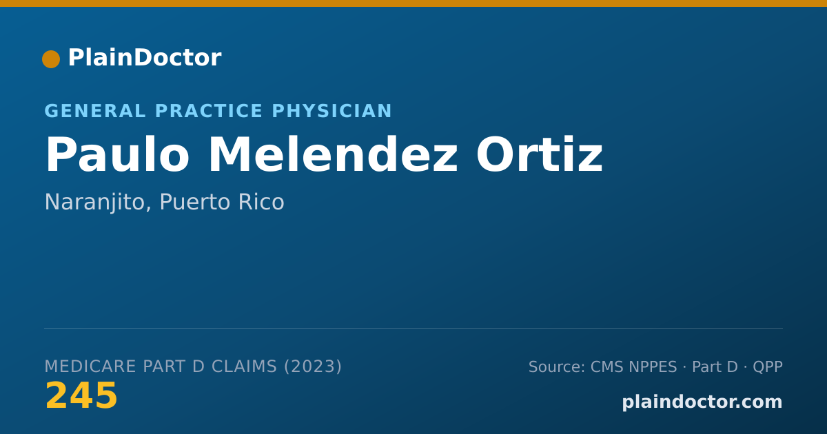 Shareable card for Paulo Melendez Ortiz - General Practice Physician, Naranjito, PR