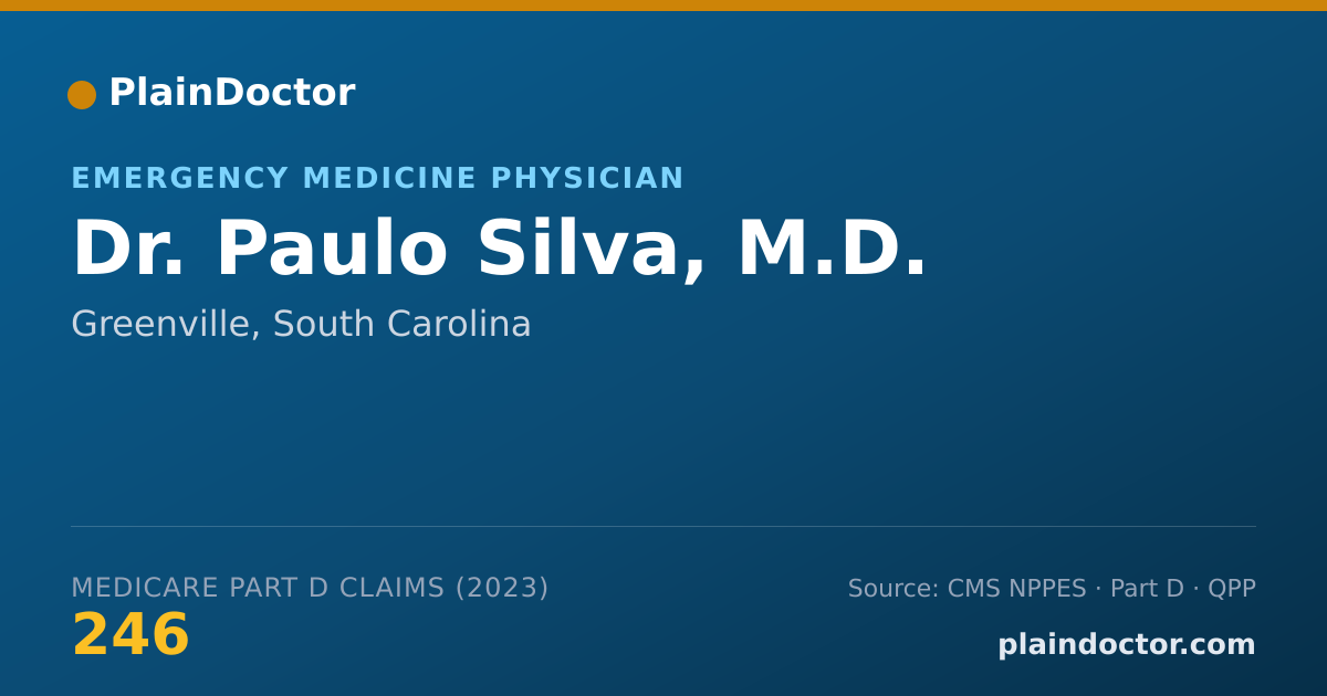 Shareable card for Paulo Silva, M.D. - Emergency Medicine Physician, Greenville, SC