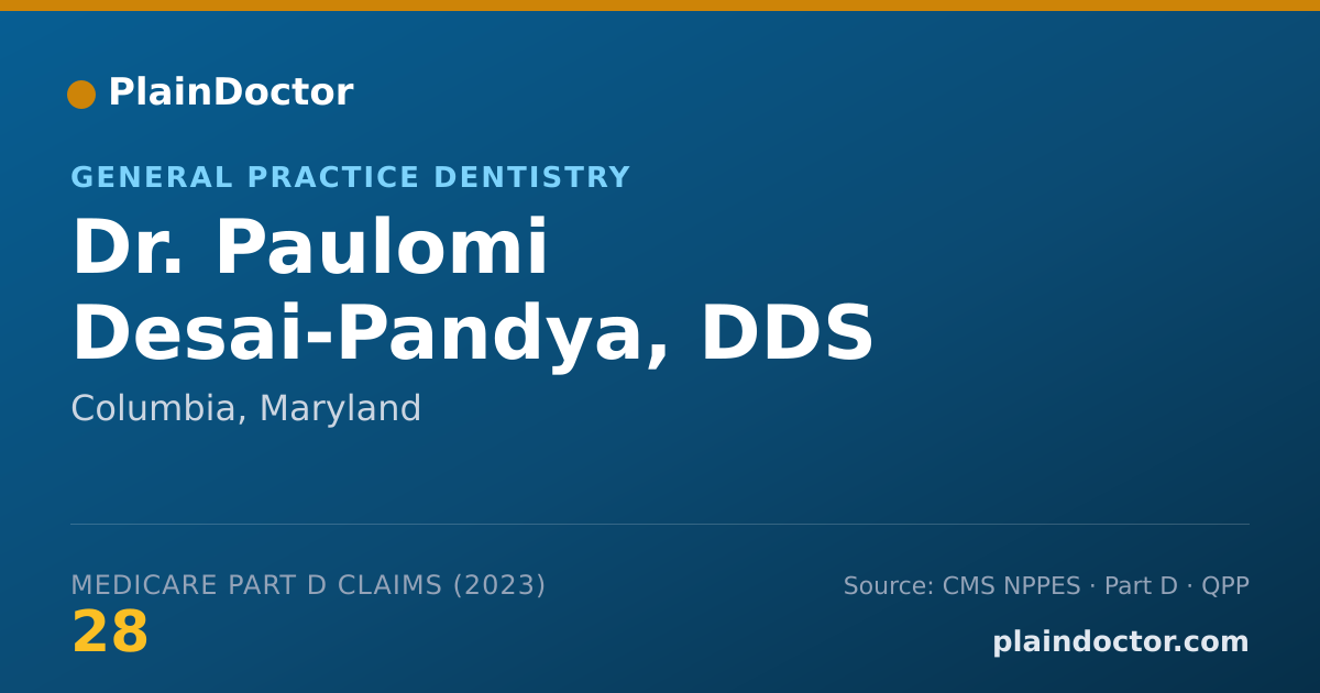 Shareable card for Paulomi Desai-Pandya, DDS - General Practice Dentistry, Columbia, MD