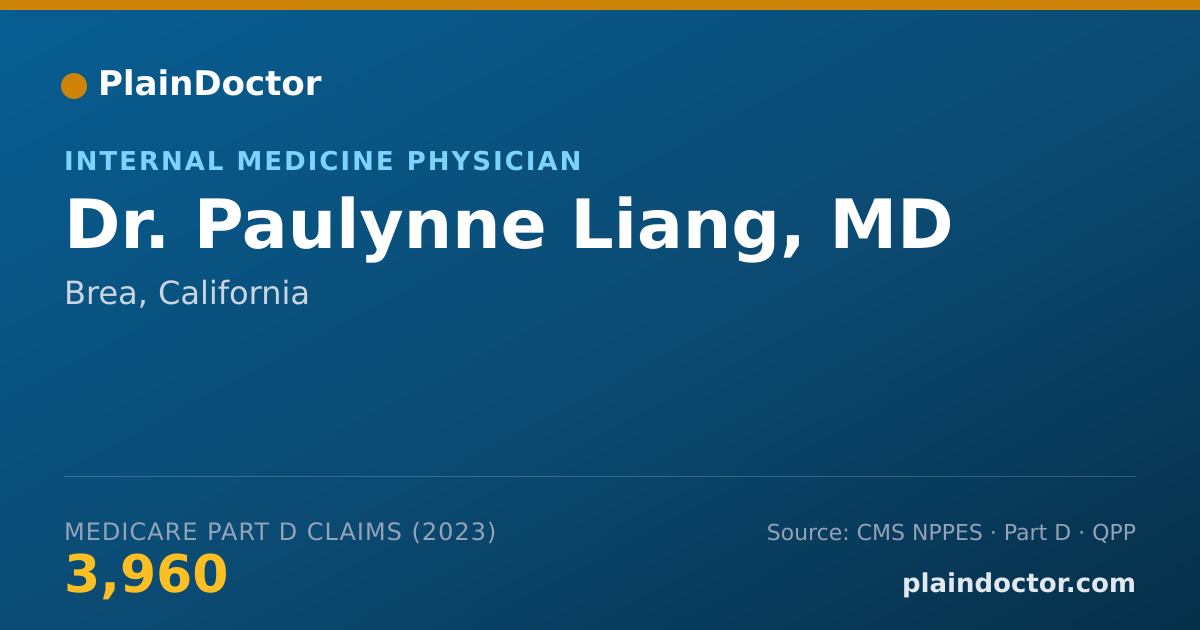 Shareable card for Paulynne Liang, MD - Internal Medicine Physician, Brea, CA