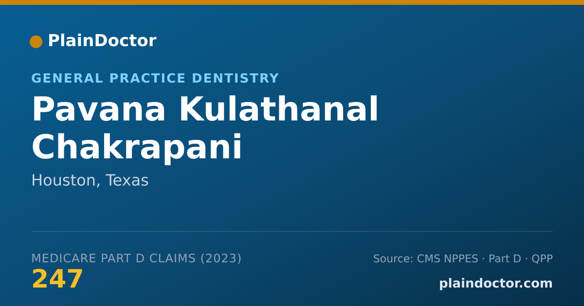 Shareable card for Pavana Kulathanal Chakrapani - General Practice Dentistry, Houston, TX