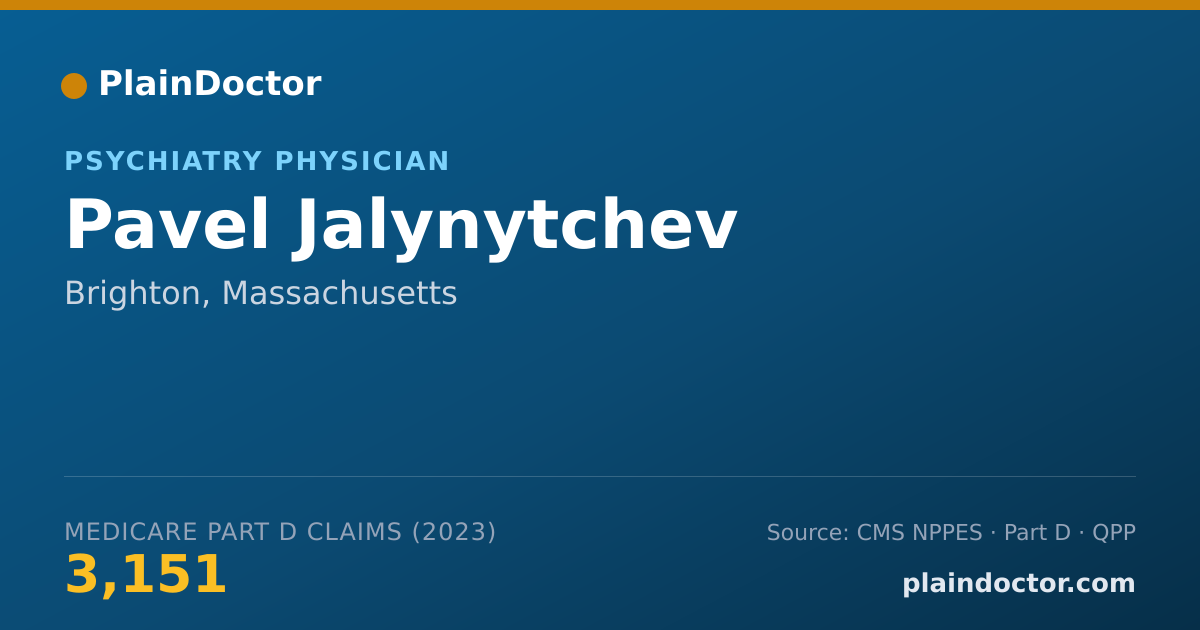 Shareable card for Pavel Jalynytchev - Psychiatry Physician, Brighton, MA