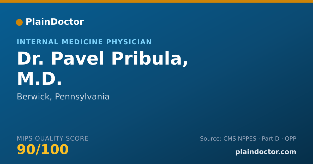 Shareable card for Pavel Pribula, M.D. - Internal Medicine Physician, Berwick, PA
