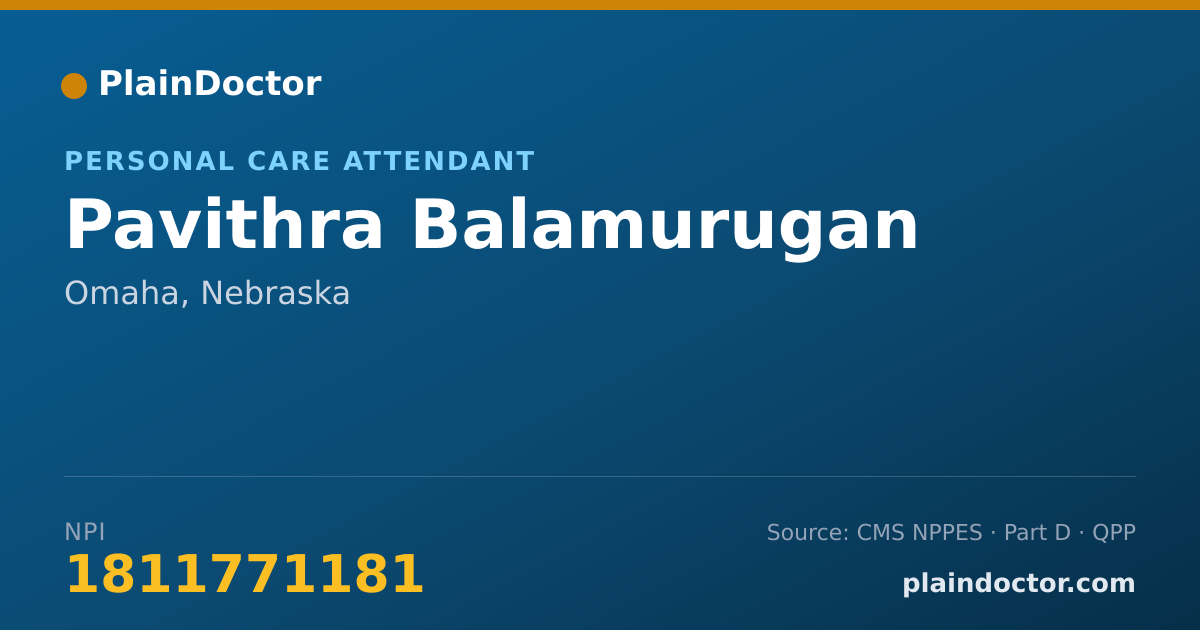 Shareable card for Pavithra Balamurugan - Personal Care Attendant, Omaha, NE