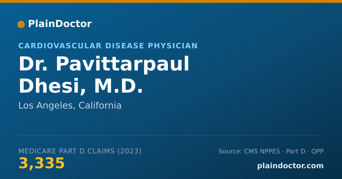 Shareable card for Pavittarpaul Dhesi, M.D. - Cardiovascular Disease Physician, Los Angeles, CA