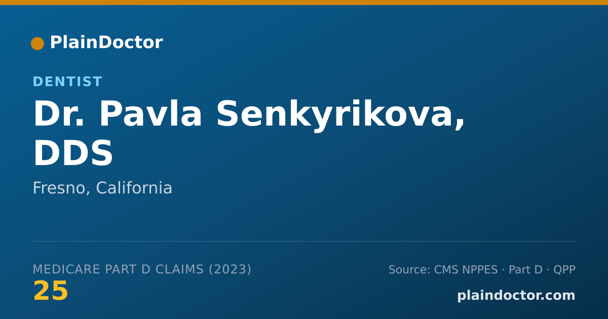 Shareable card for Pavla Senkyrikova, DDS - Dentist, Fresno, CA
