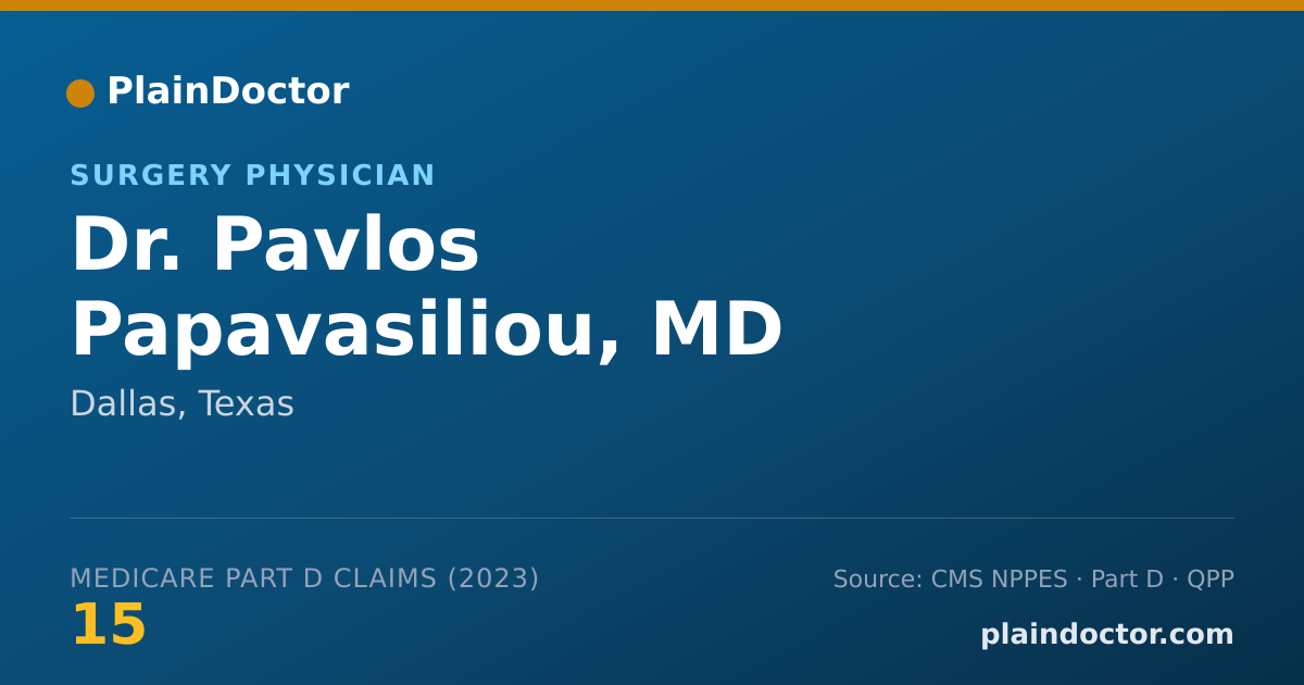 Shareable card for Pavlos Papavasiliou, MD - Surgery Physician, Dallas, TX