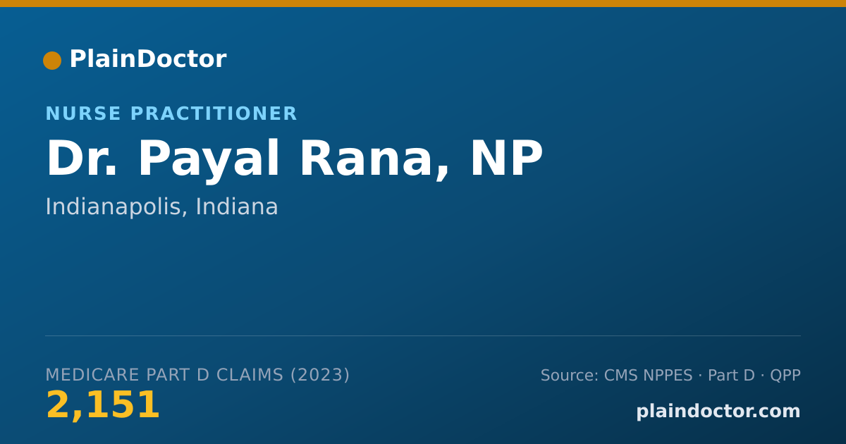 Shareable card for Payal Rana, NP - Nurse Practitioner, Indianapolis, IN