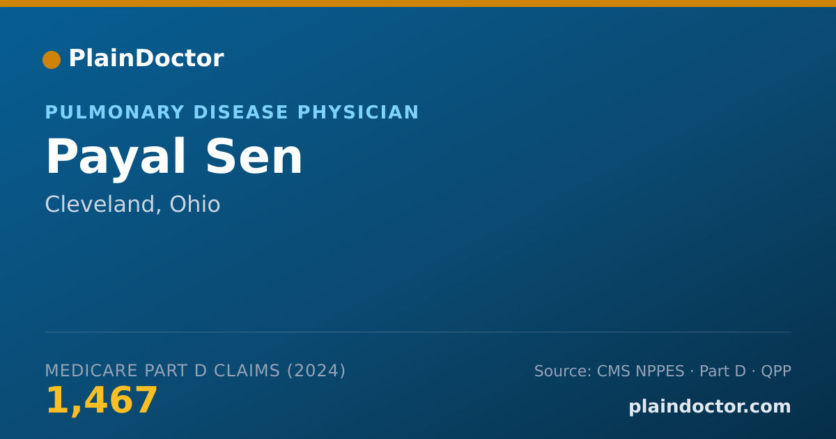 Shareable card for Payal Sen - Critical Care Medicine (Internal Medicine) Physician, Cleveland, OH