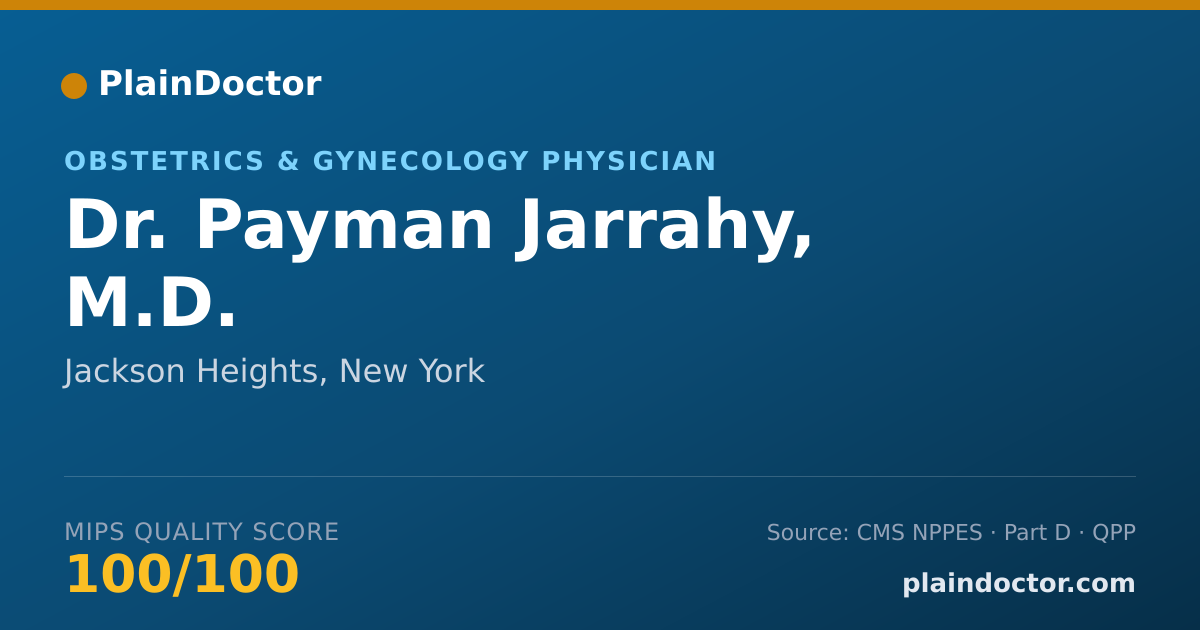 Shareable card for Payman Jarrahy, M.D. - Obstetrics & Gynecology Physician, Jackson Heights, NY