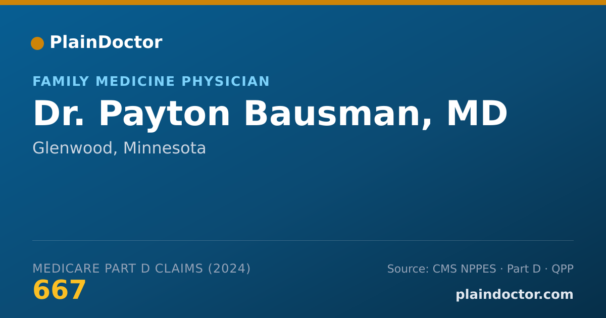 Shareable card for Payton Bausman, MD - Family Medicine Physician, Glenwood, MN