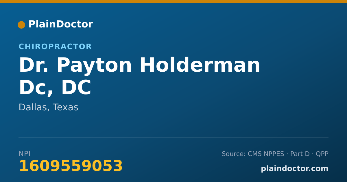 Shareable card for Payton Holderman Dc, DC - Chiropractor, Dallas, TX