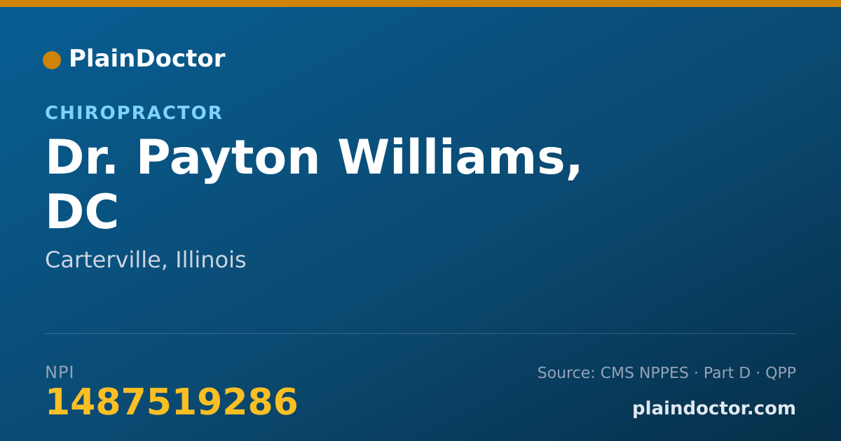 Shareable card for Payton Williams, DC - Chiropractor, Carterville, IL