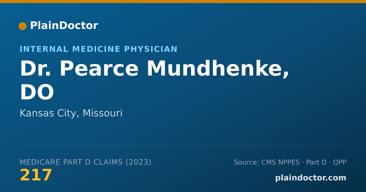 Shareable card for Pearce Mundhenke, DO - Internal Medicine Physician, Kansas City, MO