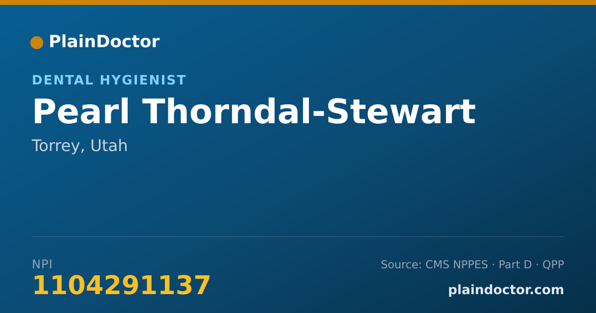 Shareable card for Pearl Thorndal-Stewart - Dental Hygienist, Torrey, UT
