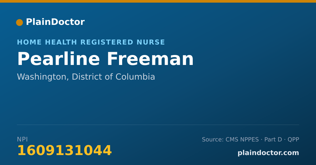 Shareable card for Pearline Freeman - Home Health Registered Nurse, Washington, DC