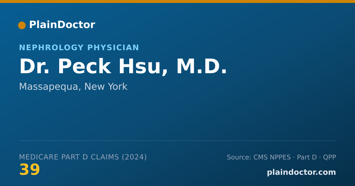 Shareable card for Peck Hsu, M.D. - Nephrology Physician, Massapequa, NY