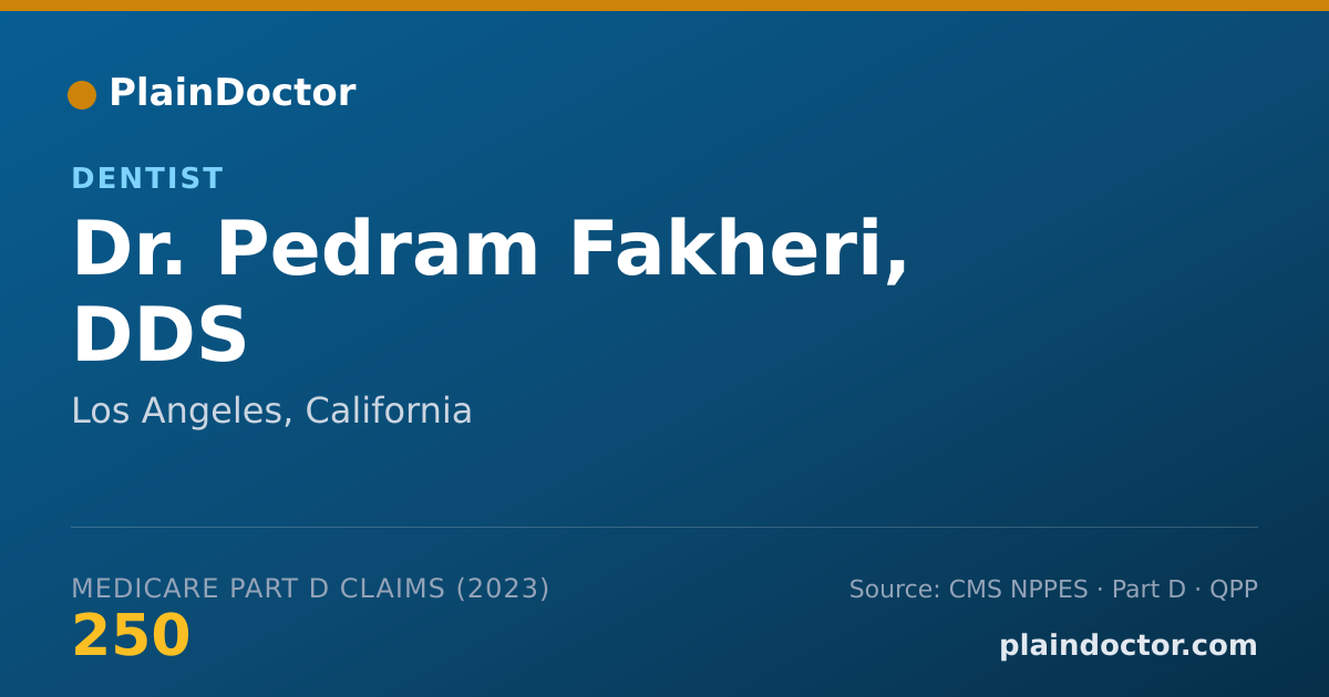 Shareable card for Pedram Fakheri, DDS - Dentist, Los Angeles, CA