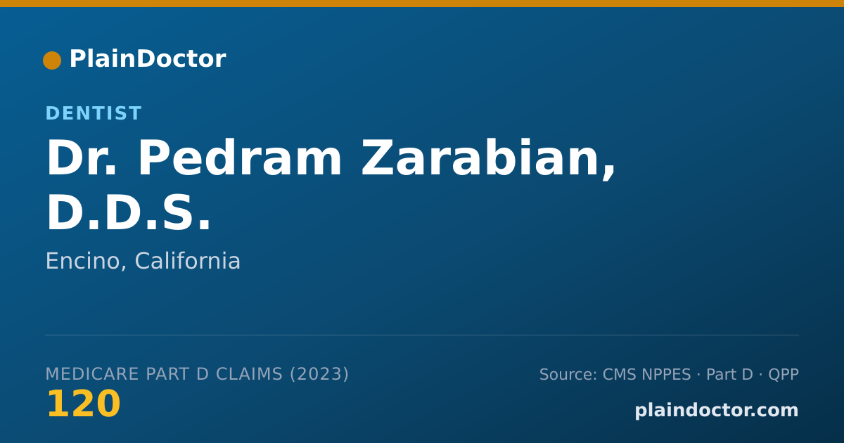 Shareable card for Pedram Zarabian, D.D.S. - Dentist, Encino, CA