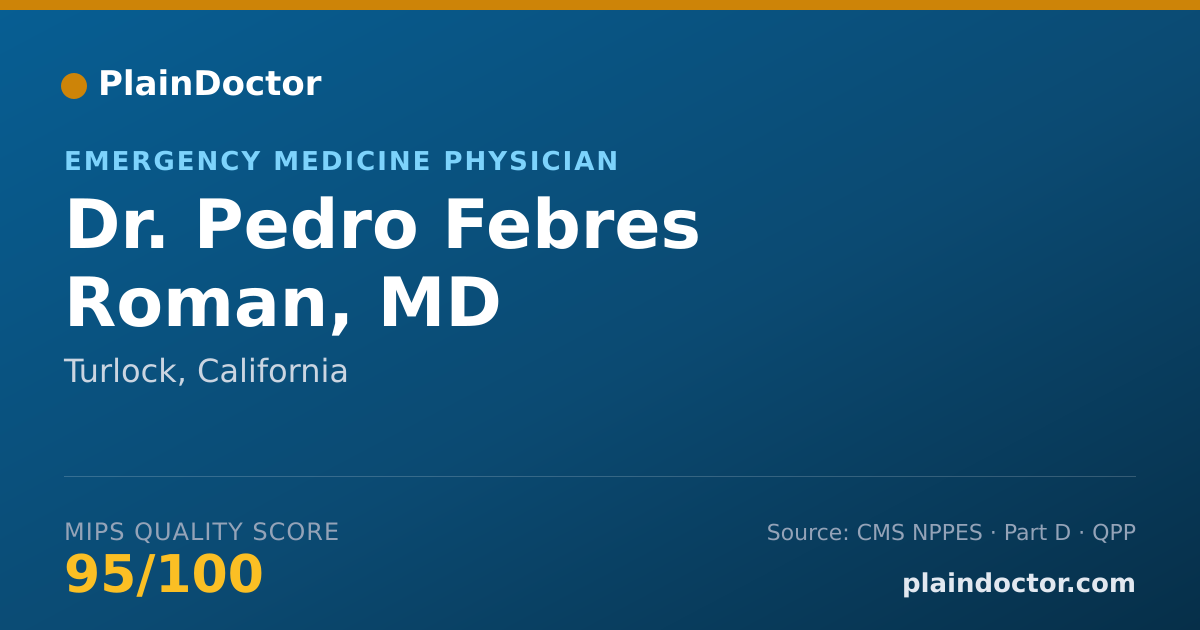 Shareable card for Pedro Febres Roman, MD - Emergency Medicine Physician, Turlock, CA