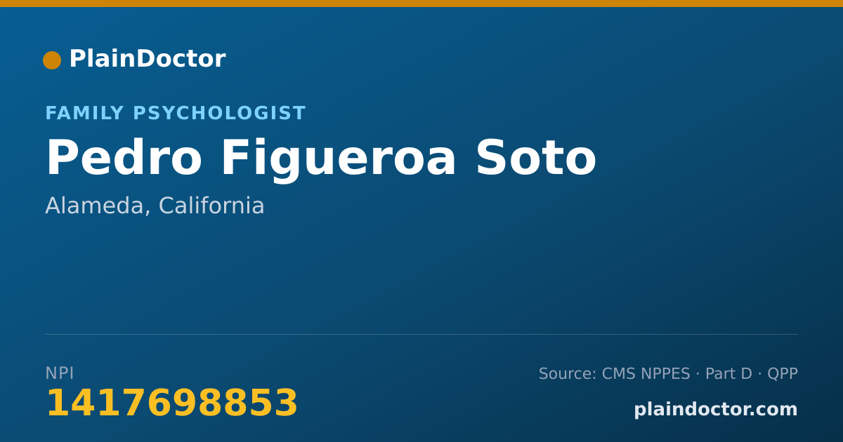 Shareable card for Pedro Figueroa Soto - Family Psychologist, Alameda, CA