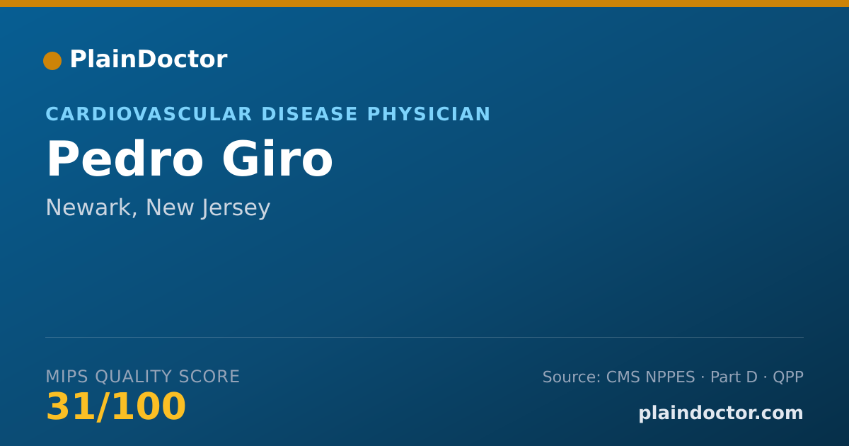 Shareable card for Pedro Giro - Cardiovascular Disease Physician, Newark, NJ