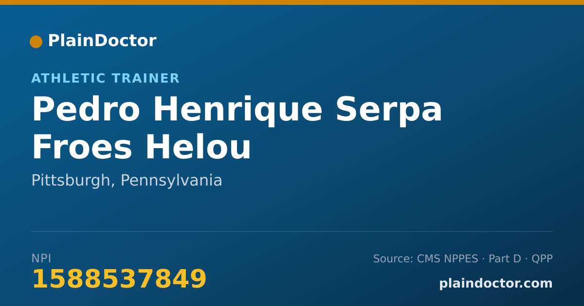 Shareable card for Pedro Henrique Serpa Froes Helou - Athletic Trainer, Pittsburgh, PA