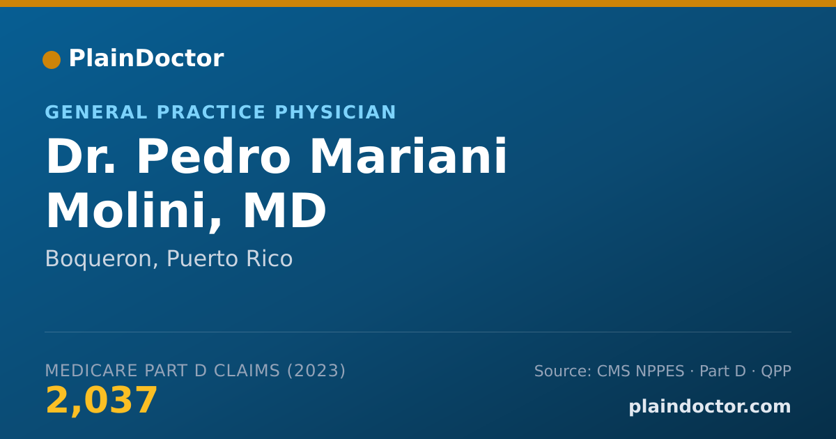 Shareable card for Pedro Mariani Molini, MD - General Practice Physician, Boqueron, PR
