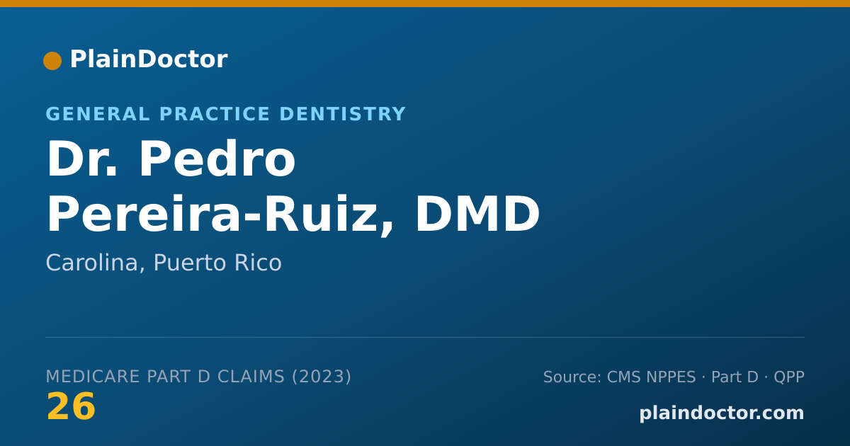 Shareable card for Pedro Pereira-Ruiz, DMD - General Practice Dentistry, Carolina, PR