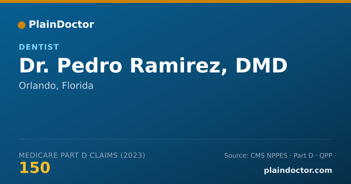 Shareable card for Pedro Ramirez, DMD - Dentist, Orlando, FL