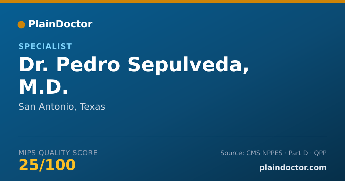 Shareable card for Pedro Sepulveda, M.D. - Specialist, San Antonio, TX