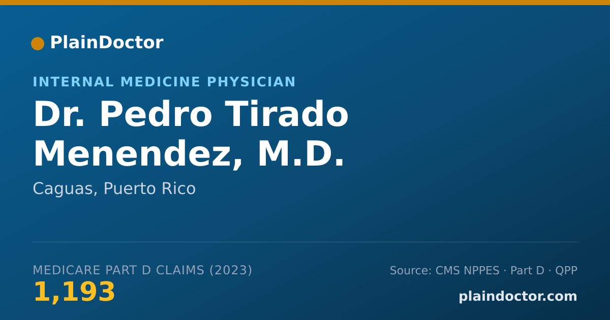 Shareable card for Pedro Tirado Menendez, M.D. - Internal Medicine Physician, Caguas, PR