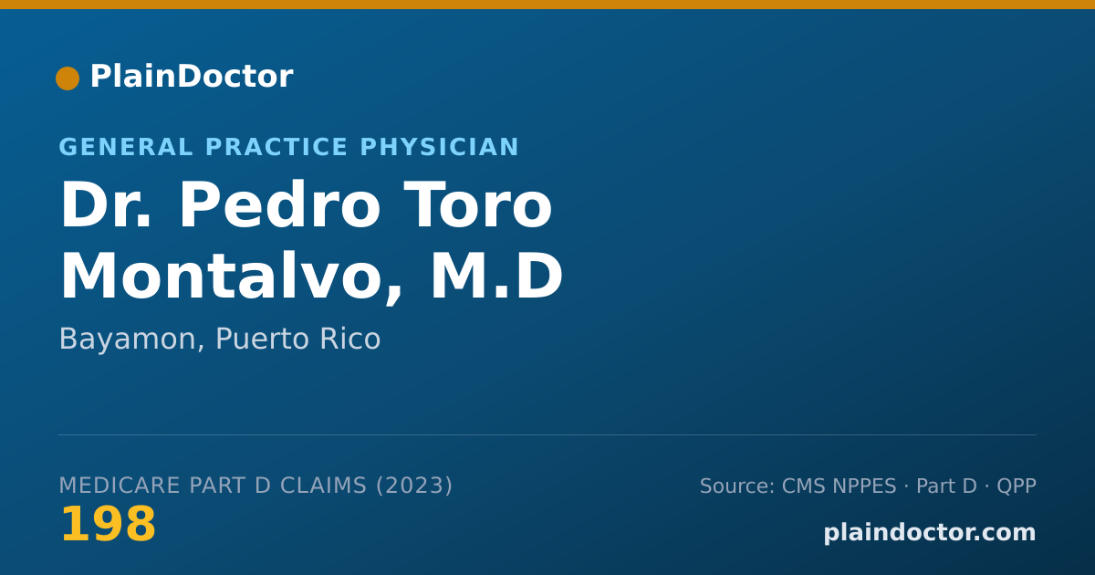 Shareable card for Pedro Toro Montalvo, M.D - General Practice Physician, Bayamon, PR