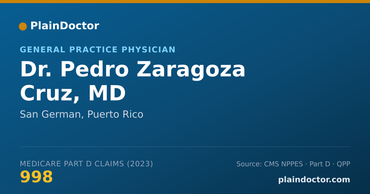 Shareable card for Pedro Zaragoza Cruz, MD - General Practice Physician, San German, PR