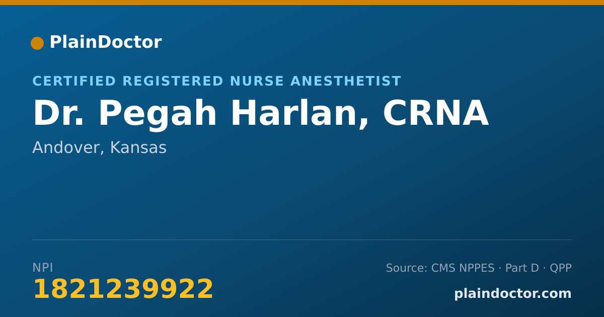 Shareable card for Pegah Harlan, CRNA - Certified Registered Nurse Anesthetist, Andover, KS