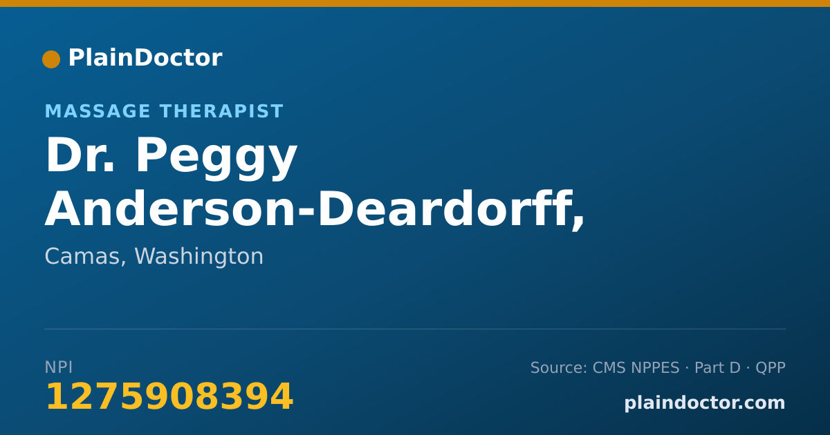 Shareable card for Peggy Anderson-Deardorff, LMP - Massage Therapist, Camas, WA