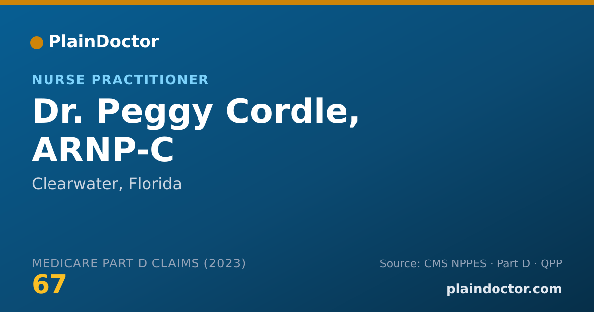 Shareable card for Peggy Cordle, ARNP-C - Nurse Practitioner, Clearwater, FL