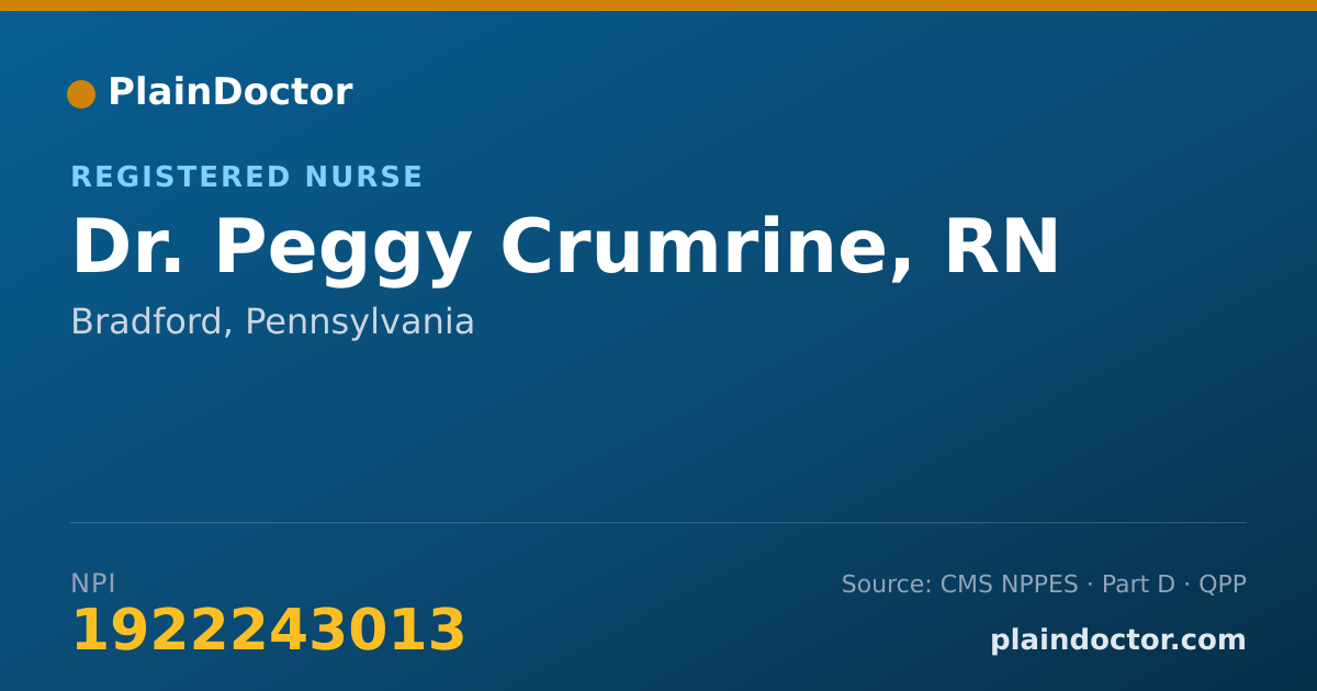 Shareable card for Peggy Crumrine, RN - Registered Nurse, Bradford, PA