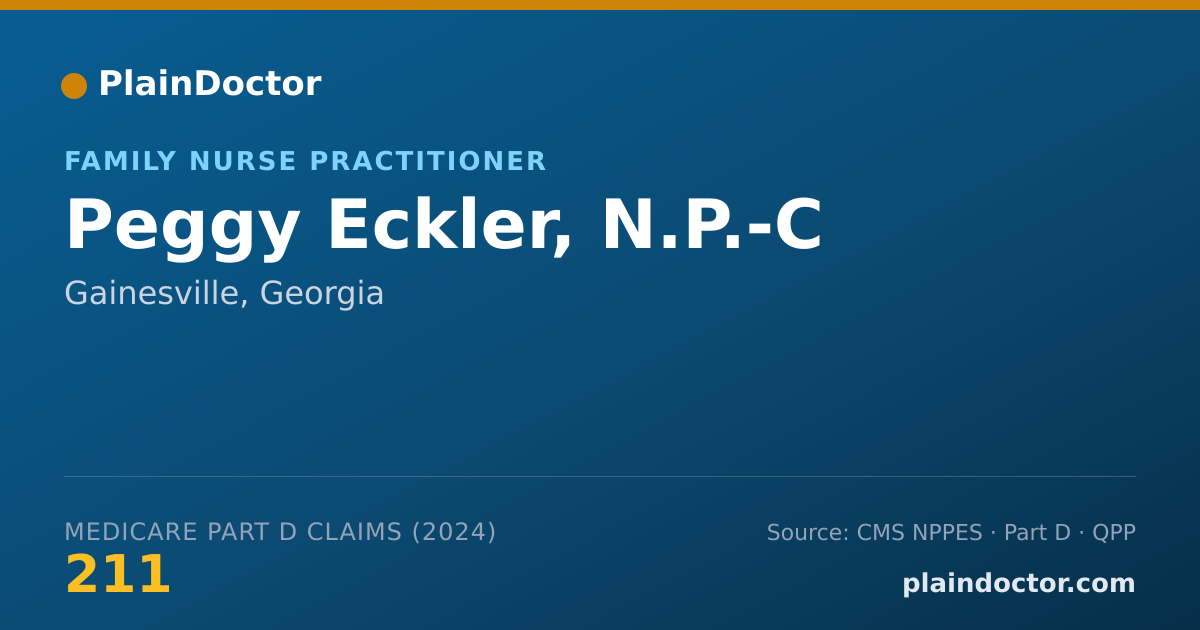 Shareable card for Peggy Eckler, N.P.-C - Family Nurse Practitioner, Gainesville, GA