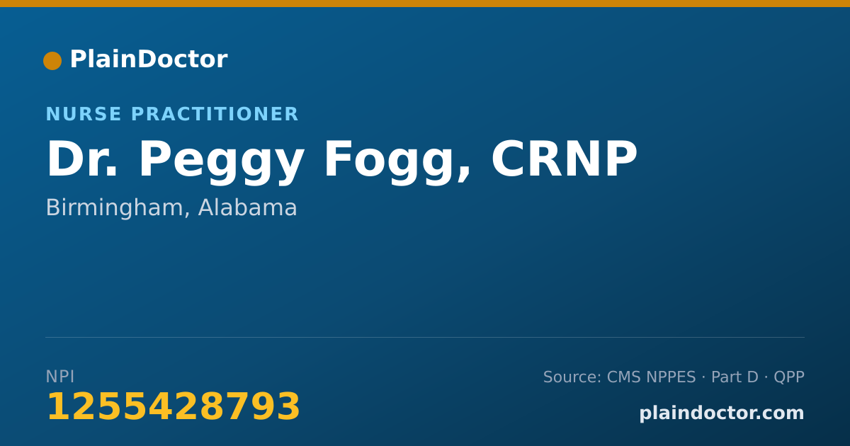 Shareable card for Peggy Fogg, CRNP - Nurse Practitioner, Birmingham, AL