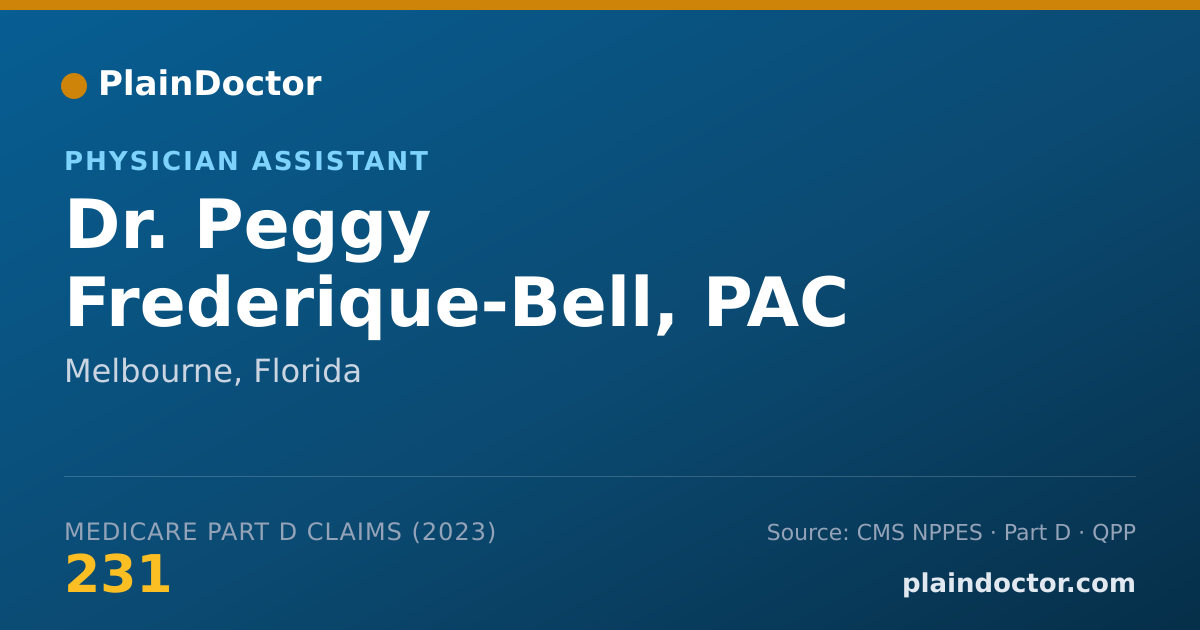 Shareable card for Peggy Frederique-Bell, PAC - Physician Assistant, Melbourne, FL