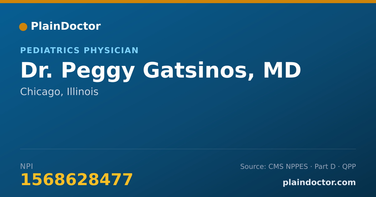 Shareable card for Peggy Gatsinos, MD - Pediatrics Physician, Chicago, IL