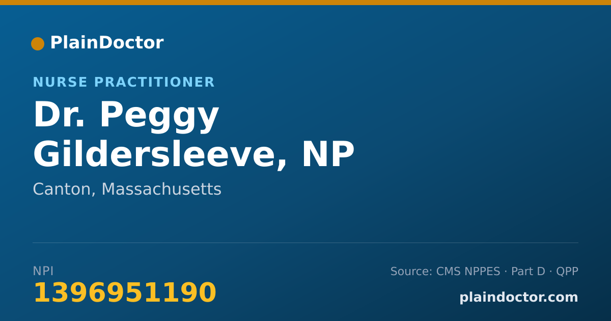 Shareable card for Peggy Gildersleeve, NP - Nurse Practitioner, Canton, MA