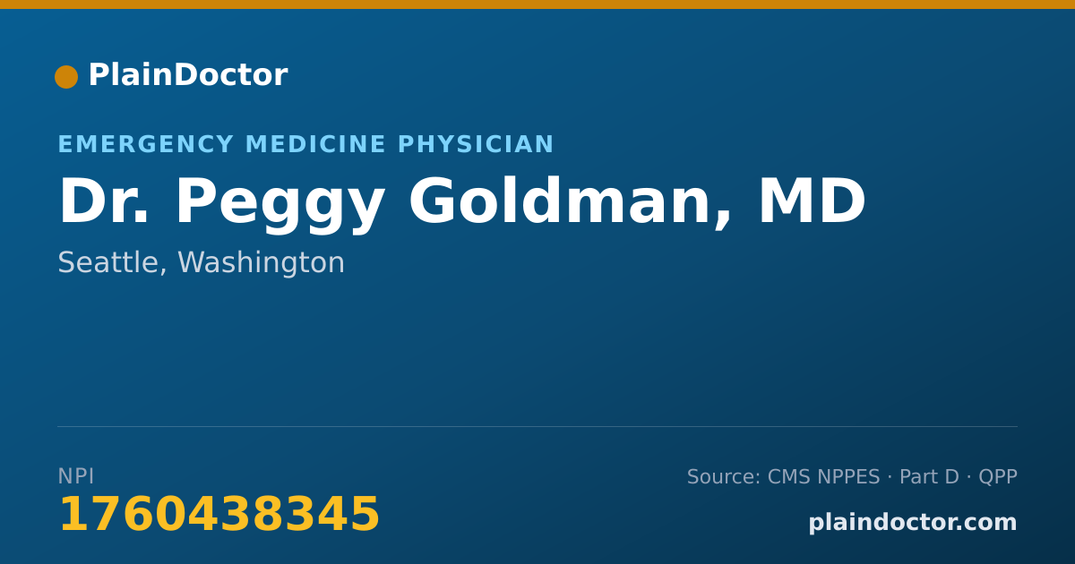 Shareable card for Peggy Goldman, MD - Emergency Medicine Physician, Seattle, WA