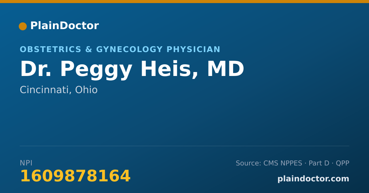 Shareable card for Peggy Heis, MD - Obstetrics & Gynecology Physician, Cincinnati, OH