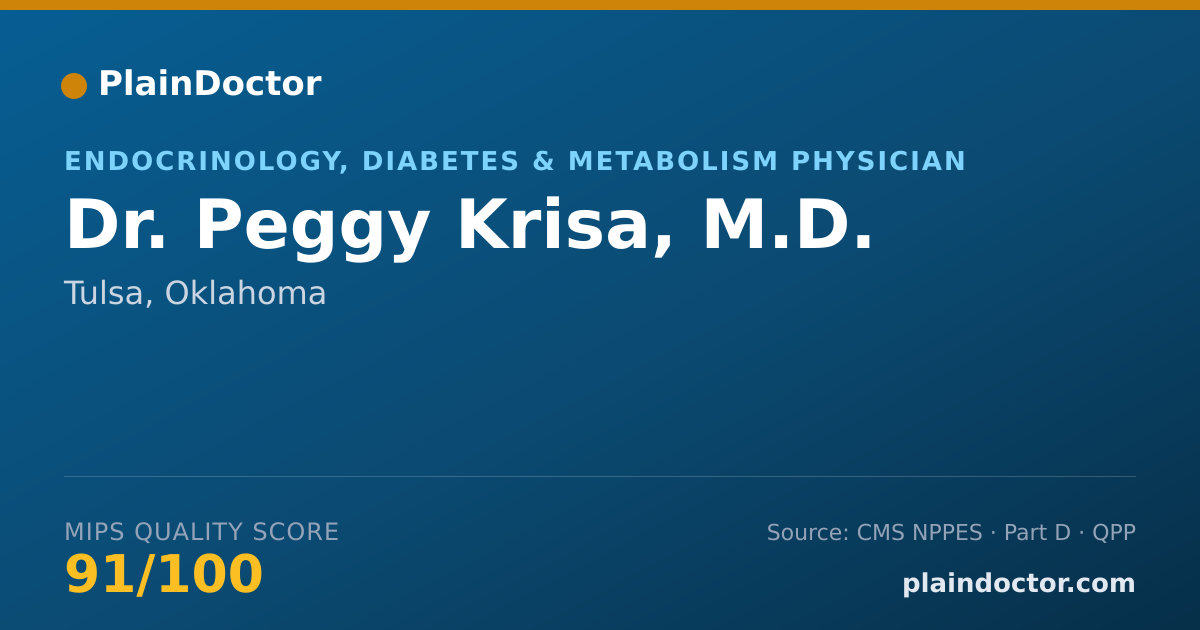 Shareable card for Peggy Krisa, M.D. - Endocrinology, Diabetes & Metabolism Physician, Tulsa, OK