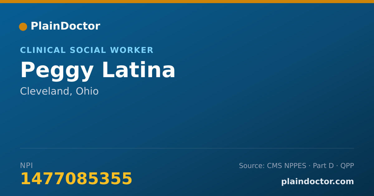 Shareable card for Peggy Latina - Clinical Social Worker, Cleveland, OH