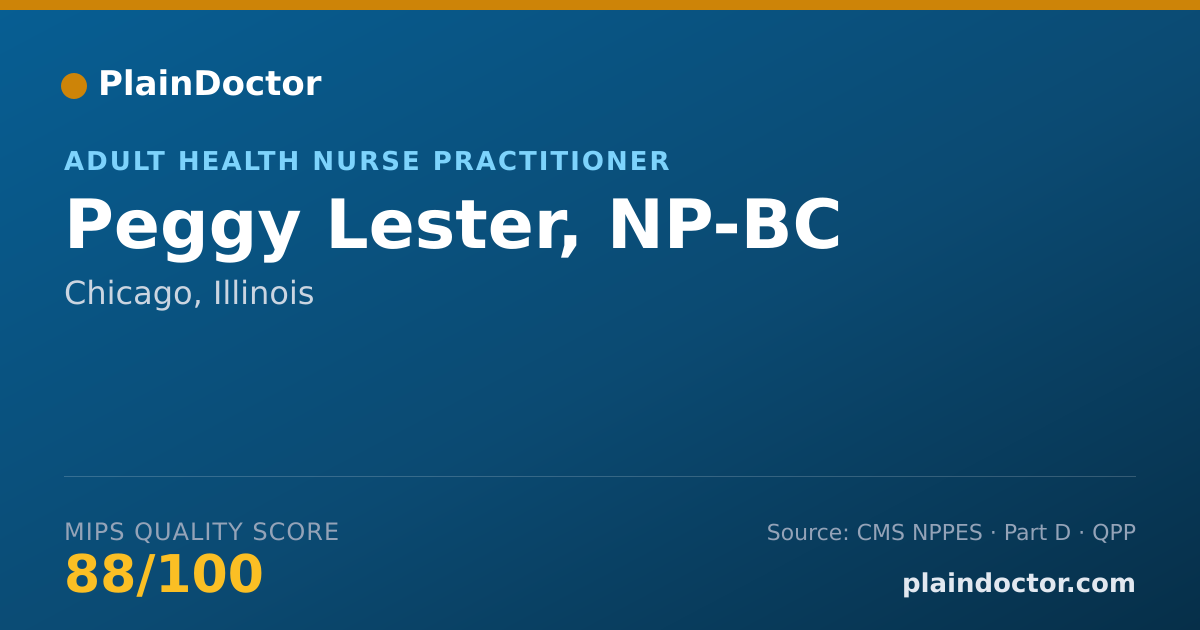 Shareable card for Peggy Lester, NP-BC - Adult Health Nurse Practitioner, Chicago, IL