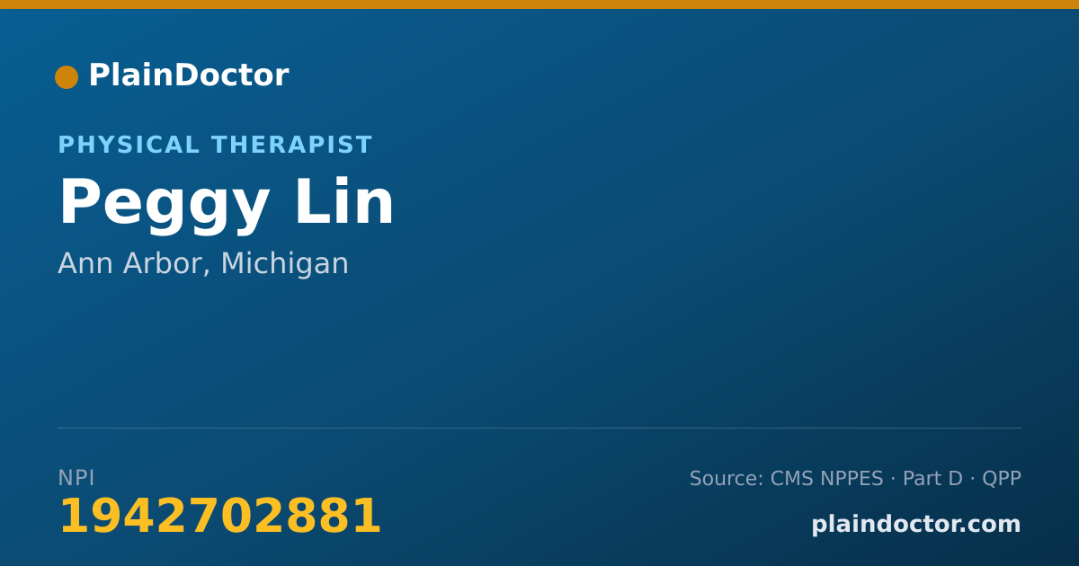 Shareable card for Peggy Lin - Physical Therapist, Ann Arbor, MI