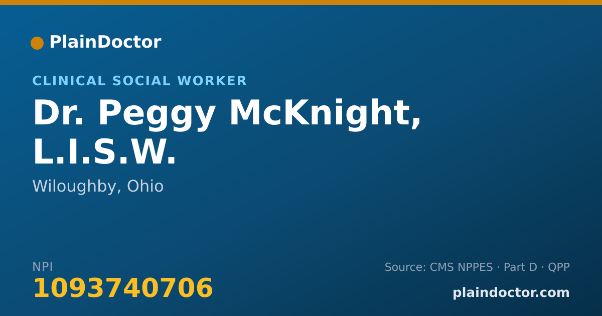 Shareable card for Peggy McKnight, L.I.S.W. - Clinical Social Worker, Wiloughby, OH